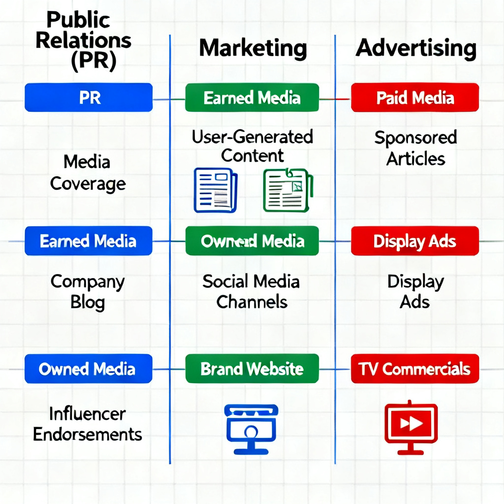 PR vs Marketing vs Advertising